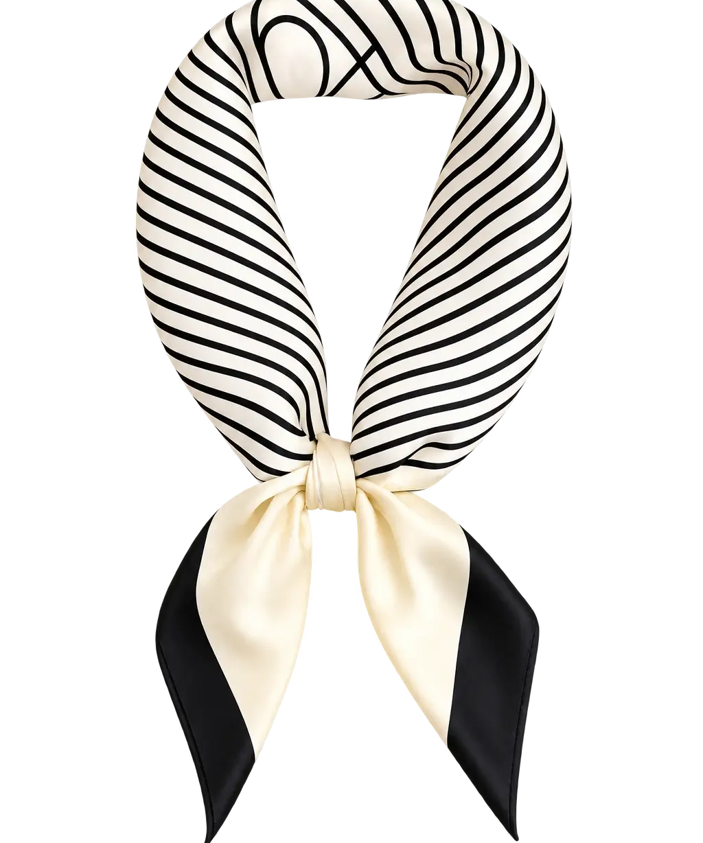 Cielé Scarf produktbild svart/krämvit