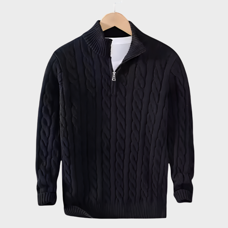 Cable Knit Half-Zip Sweater
