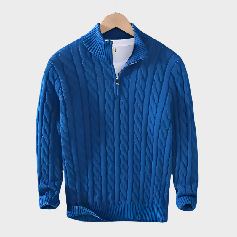 Cable Knit Half-Zip Sweater