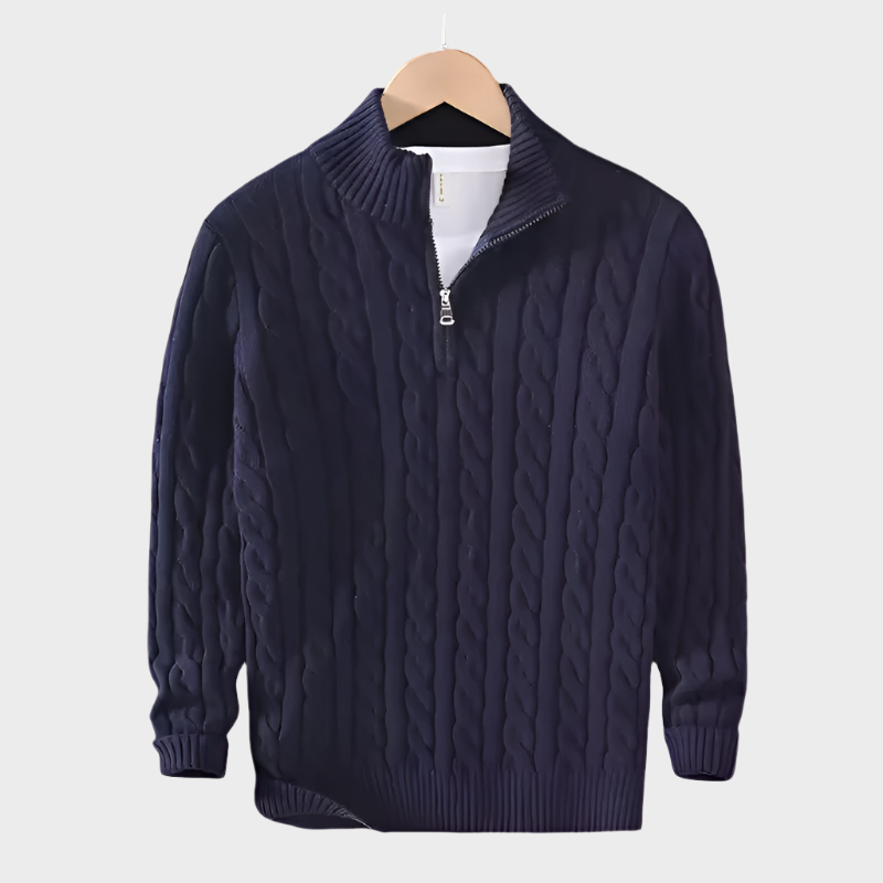 Cable Knit Half-Zip Sweater