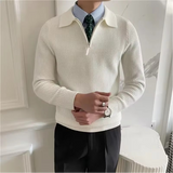 Cotton Knit Half-Zip Sweater