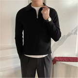Cotton Knit Half-Zip Sweater