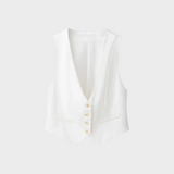 Monaco Blanc Linen Kostym Set