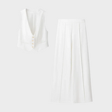 Monaco Blanc Linen Kostym Set