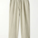 Front view of Beige Airy Linen Pants