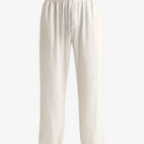Front view of White Airy Linen Pants