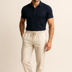 Airy Linen Pants shown in a lifestyle setting