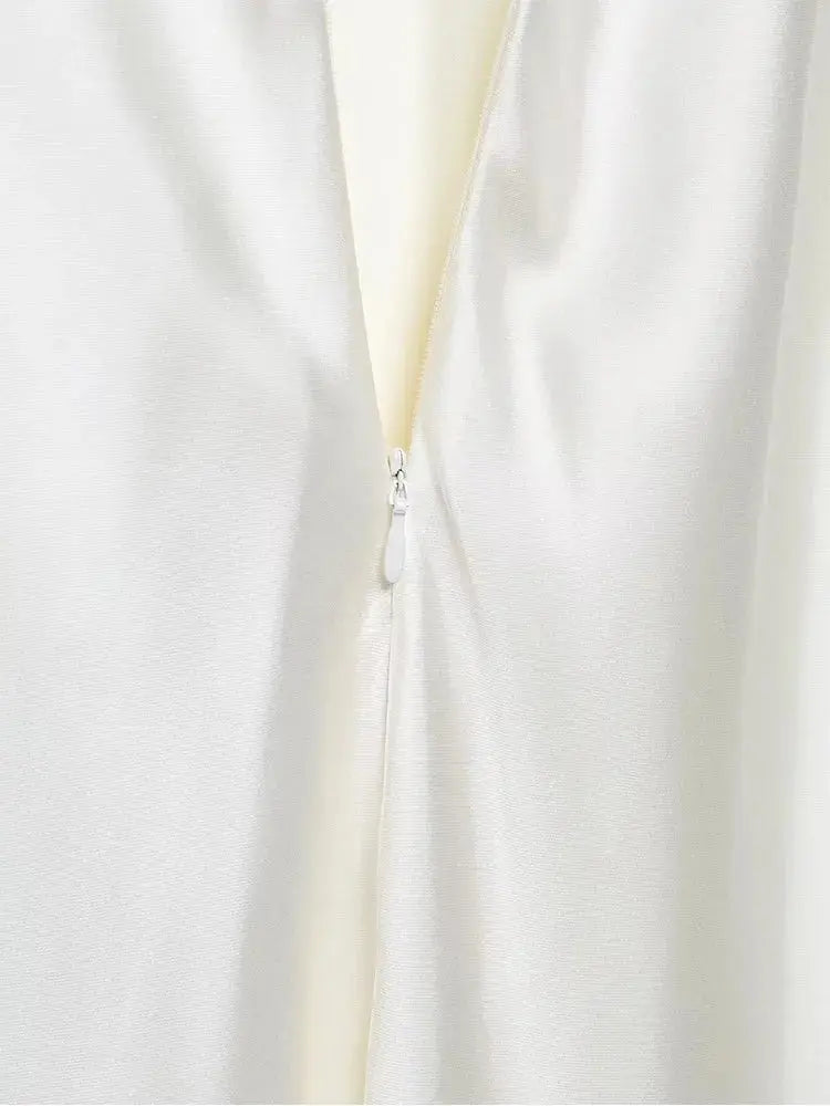 Close-up detail of Alba Silk Dress, fabric detail