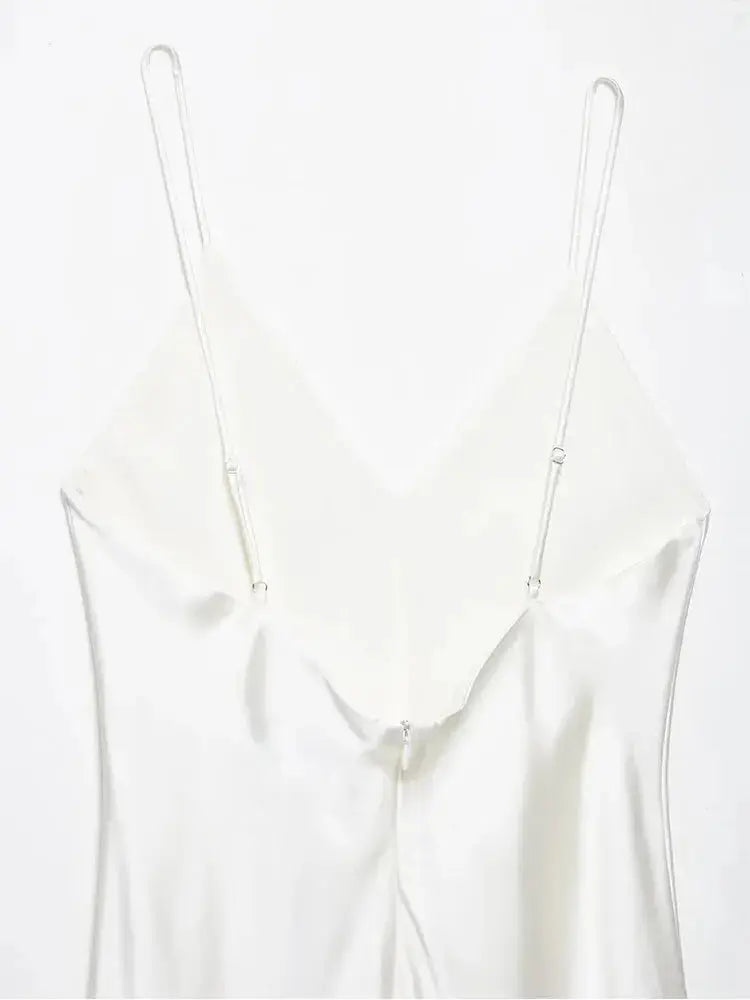 Close-up detail of Alba Silk Dress, hardware detail