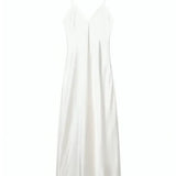 Front view of White Alba Silk Dress