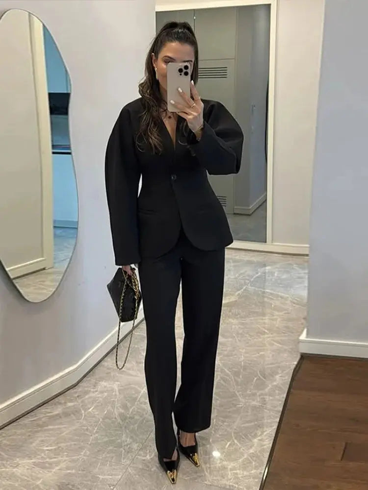 Alin Suit Set shown in a lifestyle setting