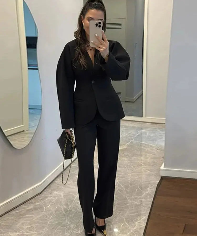 Alin Suit Set shown in a lifestyle setting