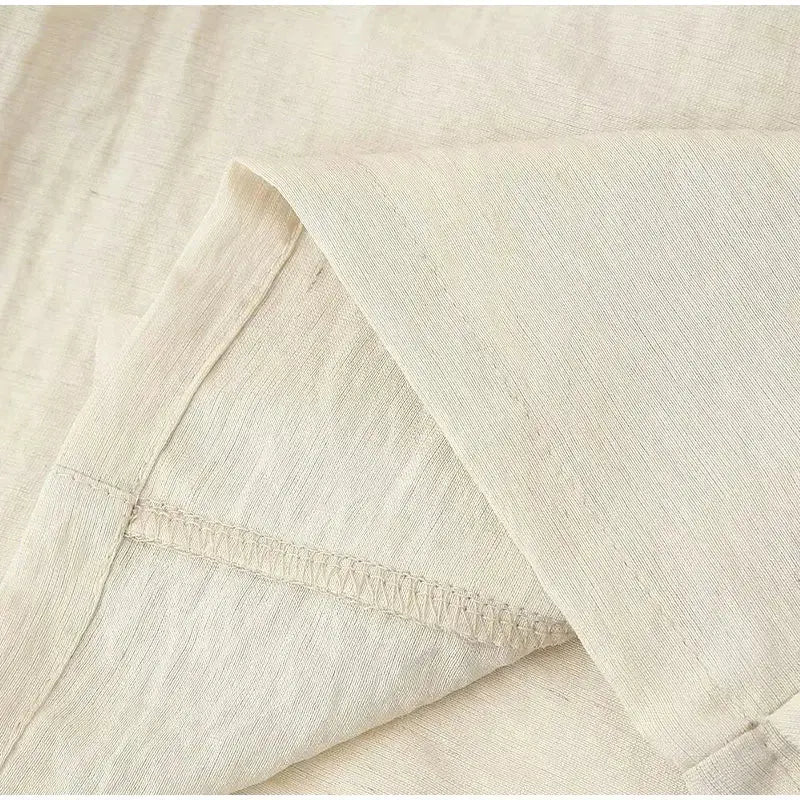 Close-up detail of Alba Blouse, fabric detail