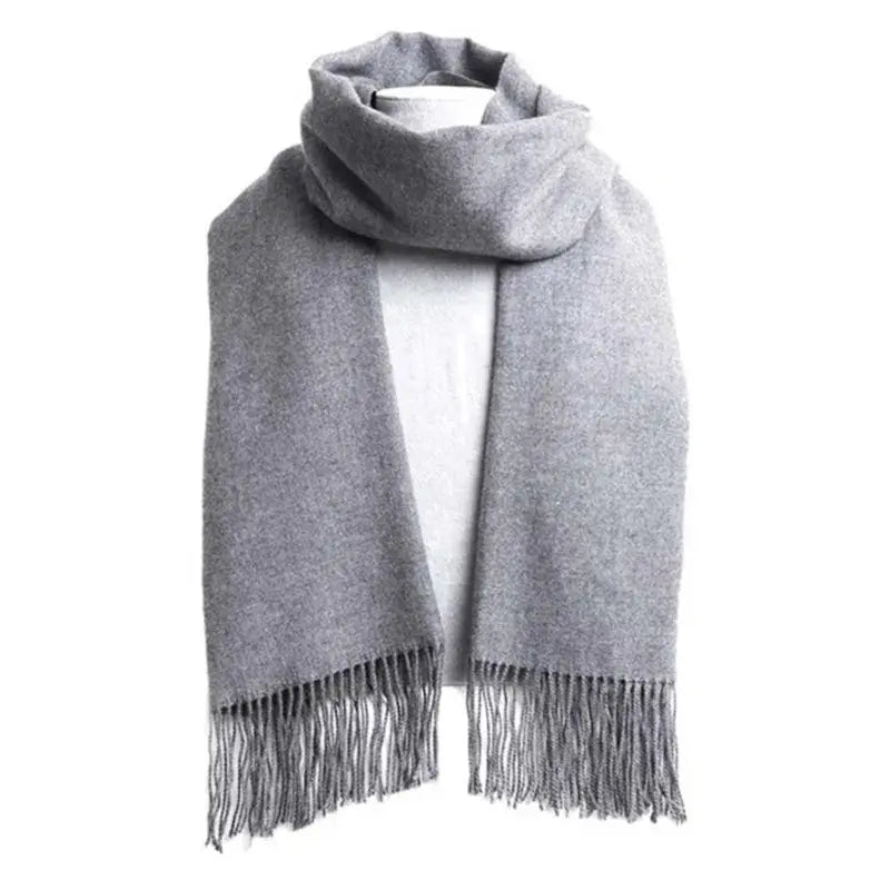 Front view of Light Gray Arden Scarf