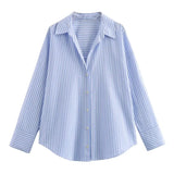 Front view of Blue/White Aria shirt