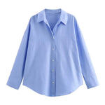 Front view of Blue Aria shirt