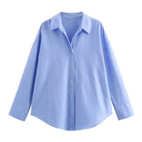 Front view of Blue Aria shirt