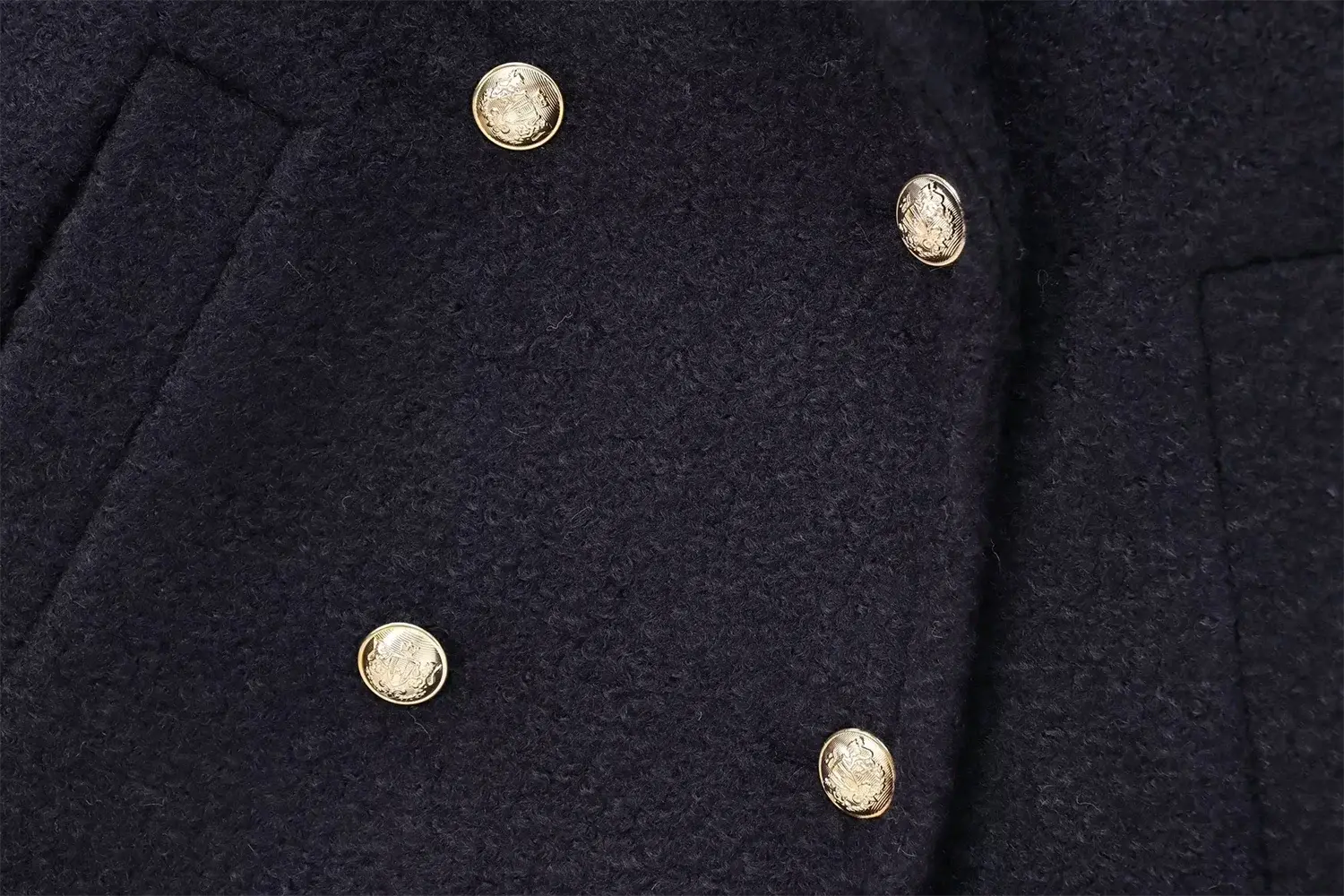 Close-up detail of Aurelia Jacket, hardware detail