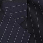 Close-up detail of Ava Pinstripe Blazer, fabric detail