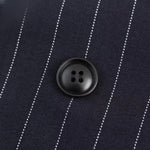 Close-up detail of Ava Pinstripe Blazer, hardware detail