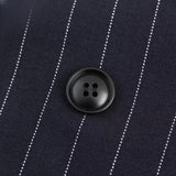 Close-up detail of Ava Pinstripe Blazer, hardware detail