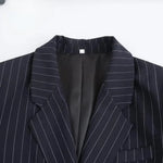 Close-up detail of Ava Pinstripe Blazer