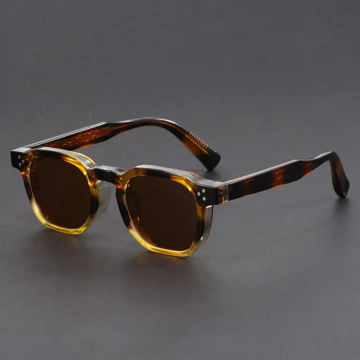 Three-quarter view of Amber Glow Aviato Edge Sunglasses