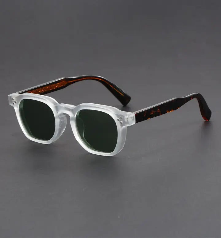 Three-quarter view of Retro White Accent Aviato Edge Sunglasses