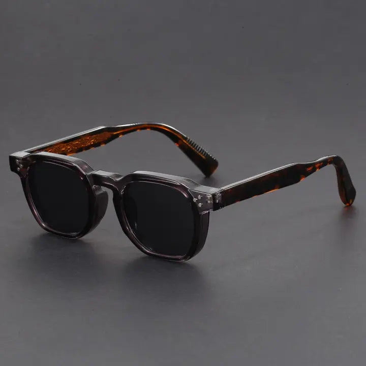 Three-quarter view of Rustic Mahogany Aviato Edge Sunglasses