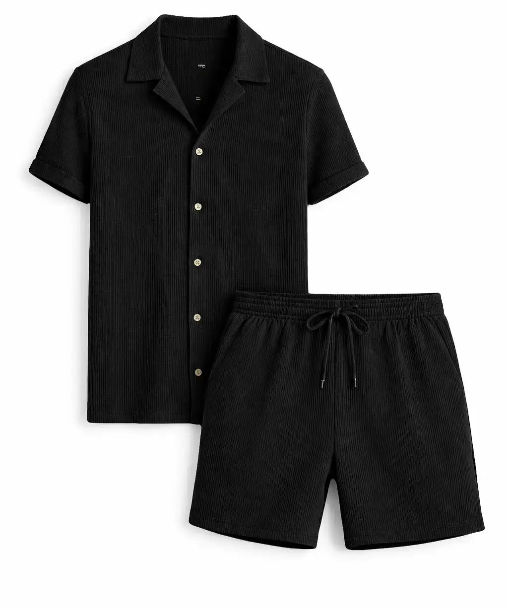 Front view of Black Bali - Short-Sleeved set