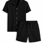 Front view of Black Bali - Short-Sleeved set