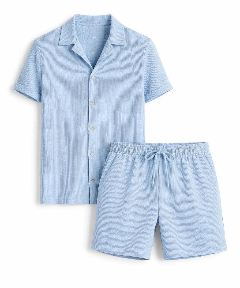 Front view of Ocean Blue Bali - Short-Sleeved set