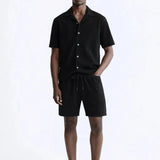 Bali - Short-Sleeved set shown in a lifestyle setting, full length view