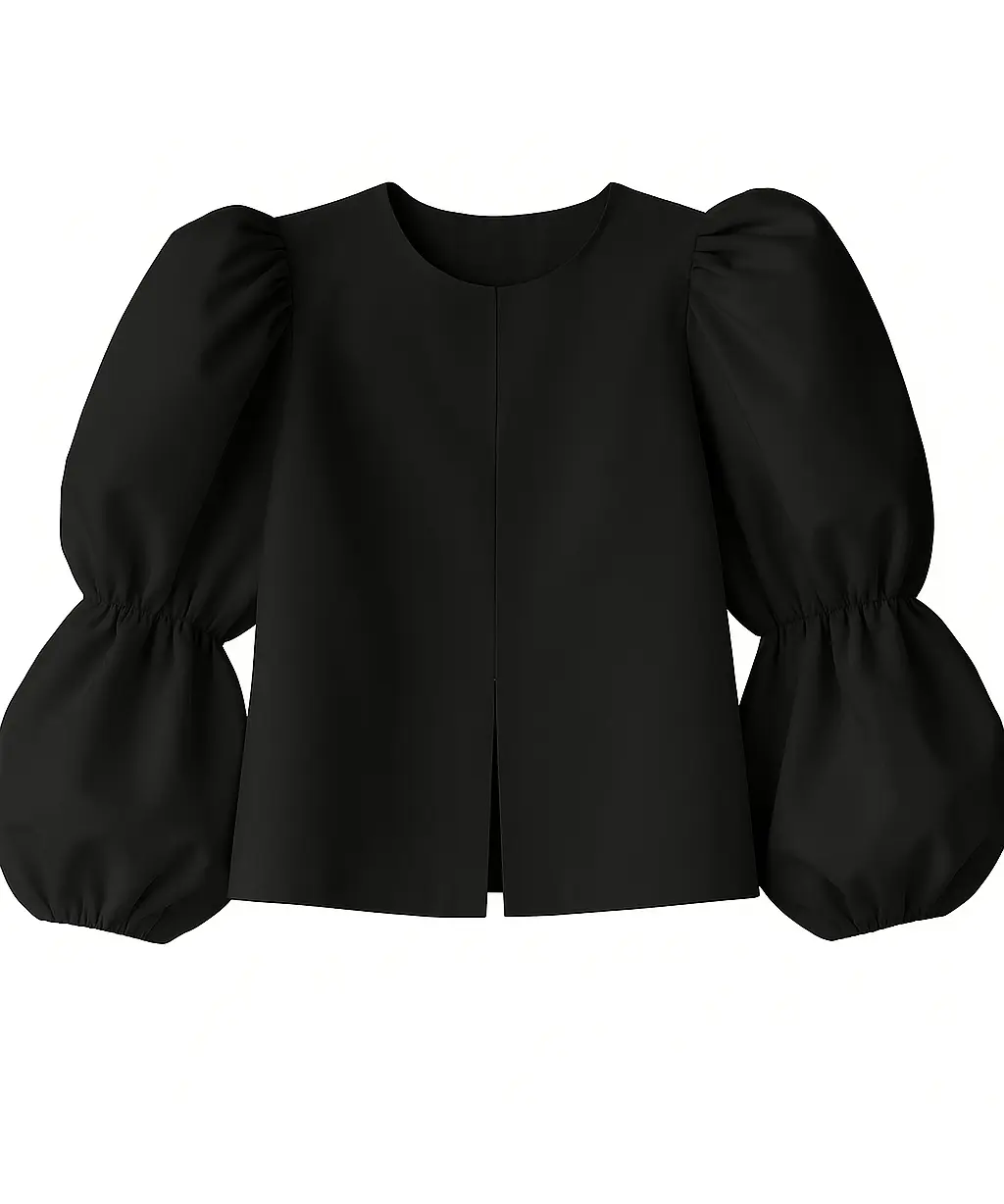 Front view of Black Balloon sleeve blouse