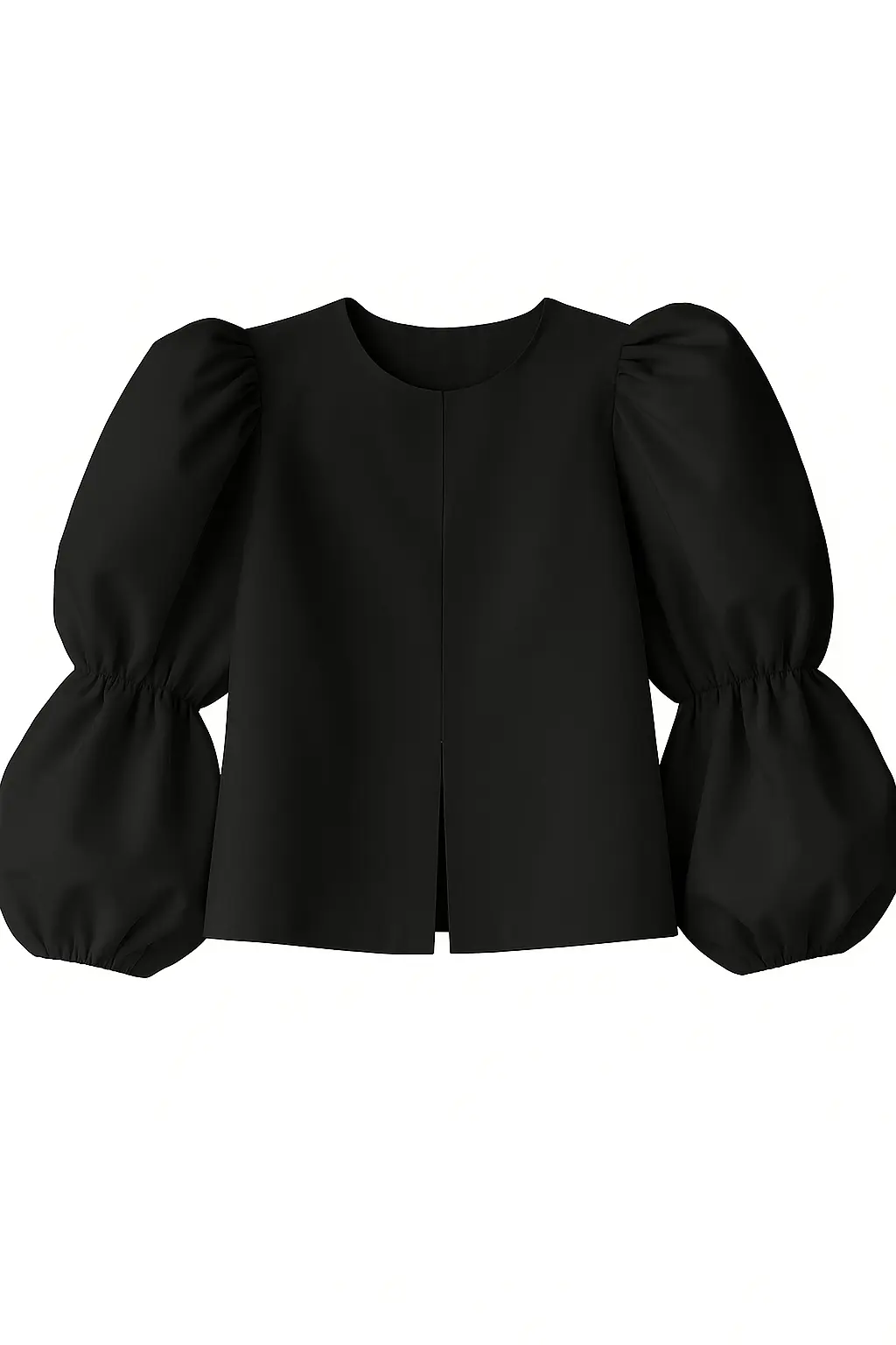 Front view of Black Balloon sleeve blouse