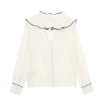 Close-up detail of Belle Blouse long sleeve