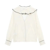 Close-up detail of Belle Blouse long sleeve