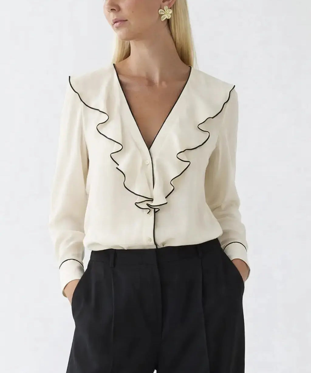 Front view of Belle Blouse long sleeve