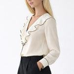 Belle Blouse long sleeve shown in a lifestyle setting