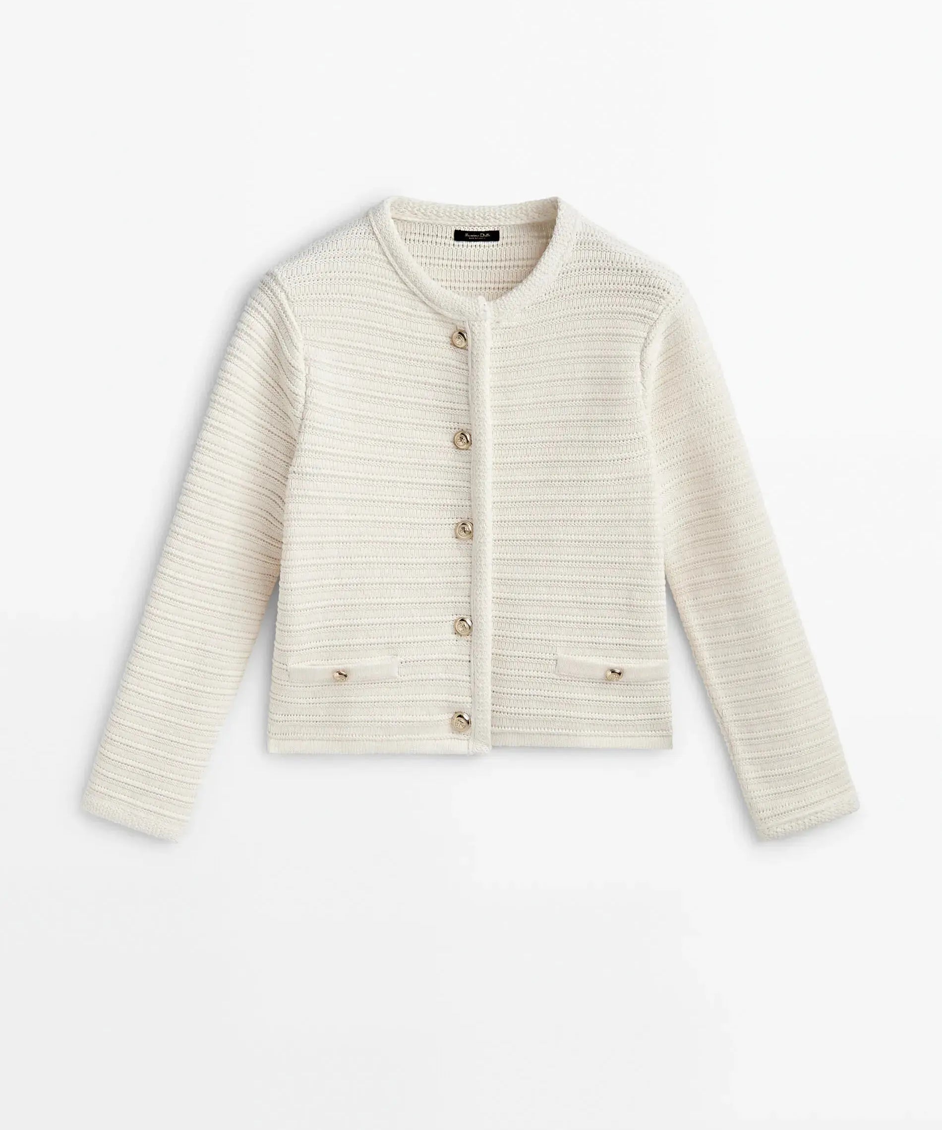 Front view of Creme Bianca Cardigan
