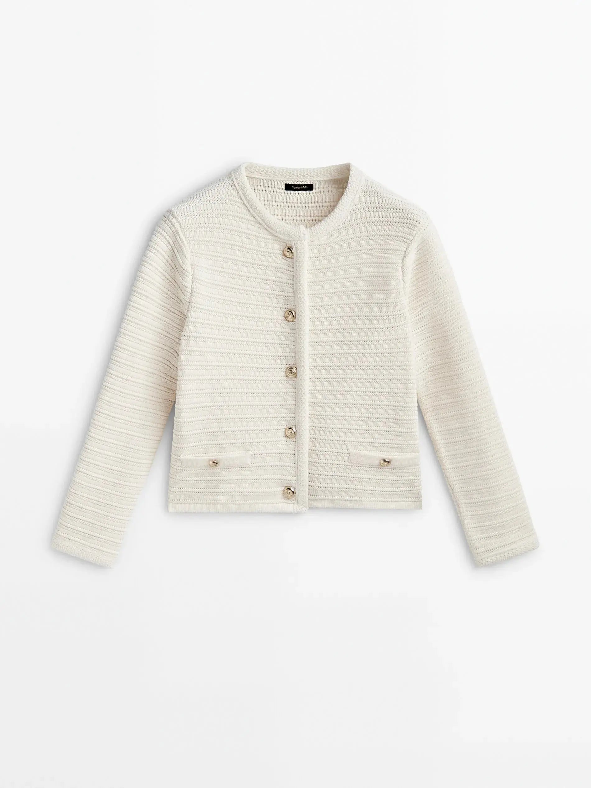 Front view of Creme Bianca Cardigan