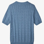 Back view of BIELLA Cable Knit Polo, alternate view