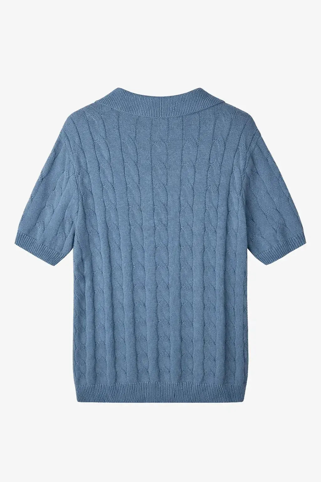 Back view of BIELLA Cable Knit Polo, alternate view