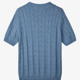 Back view of BIELLA Cable Knit Polo, alternate view