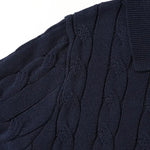 Close-up detail of BIELLA Cable Knit Polo