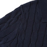 Close-up detail of BIELLA Cable Knit Polo