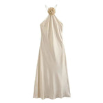 Front view of Champagne Bloom Dress