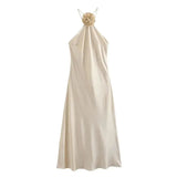 Front view of Champagne Bloom Dress