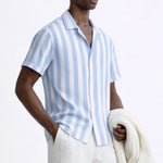 Blue Spritz Shirt shown in a lifestyle setting, alternate view