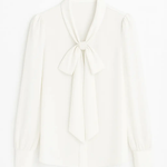 Front view of White Bow Blouse